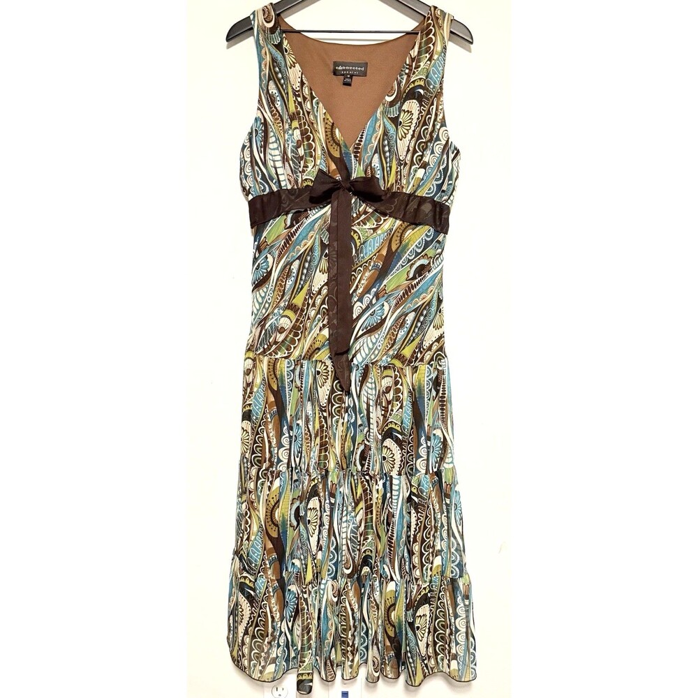 Vintage Connected Babydoll Maxi Dress Sz 16 Paisley Tiered Fairy Boho 90s Y2K